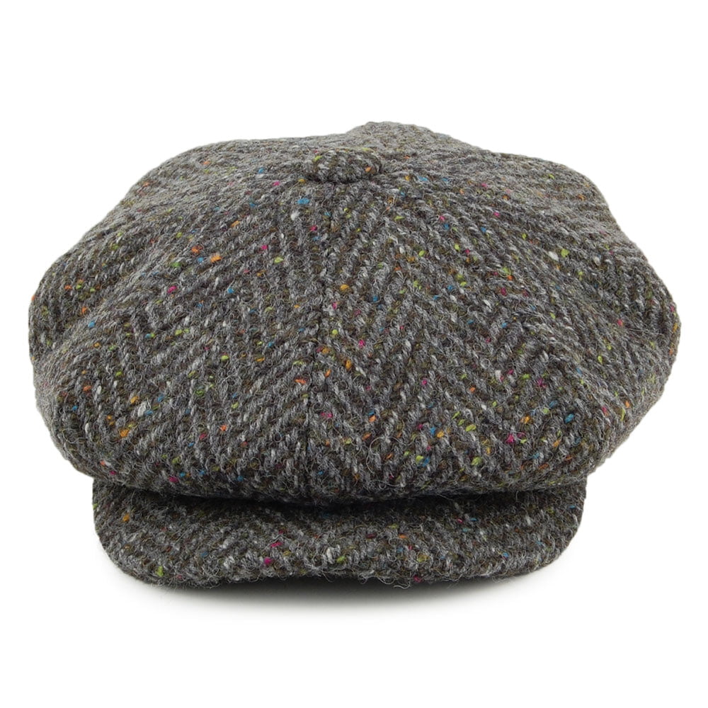 Gorra Newsboy de Tweed Donegal Espiga gruesa de City Sport - Gris Multi