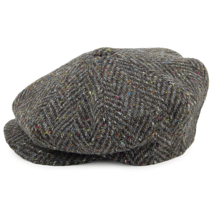 Gorra Newsboy de Tweed Donegal Espiga gruesa de City Sport - Gris Multi