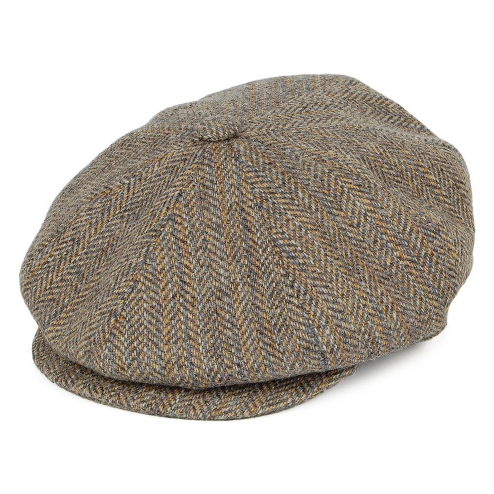 Gorra Newsboy Galvin Italiana diseño rayado en espiga de Bailey - Gris Multi