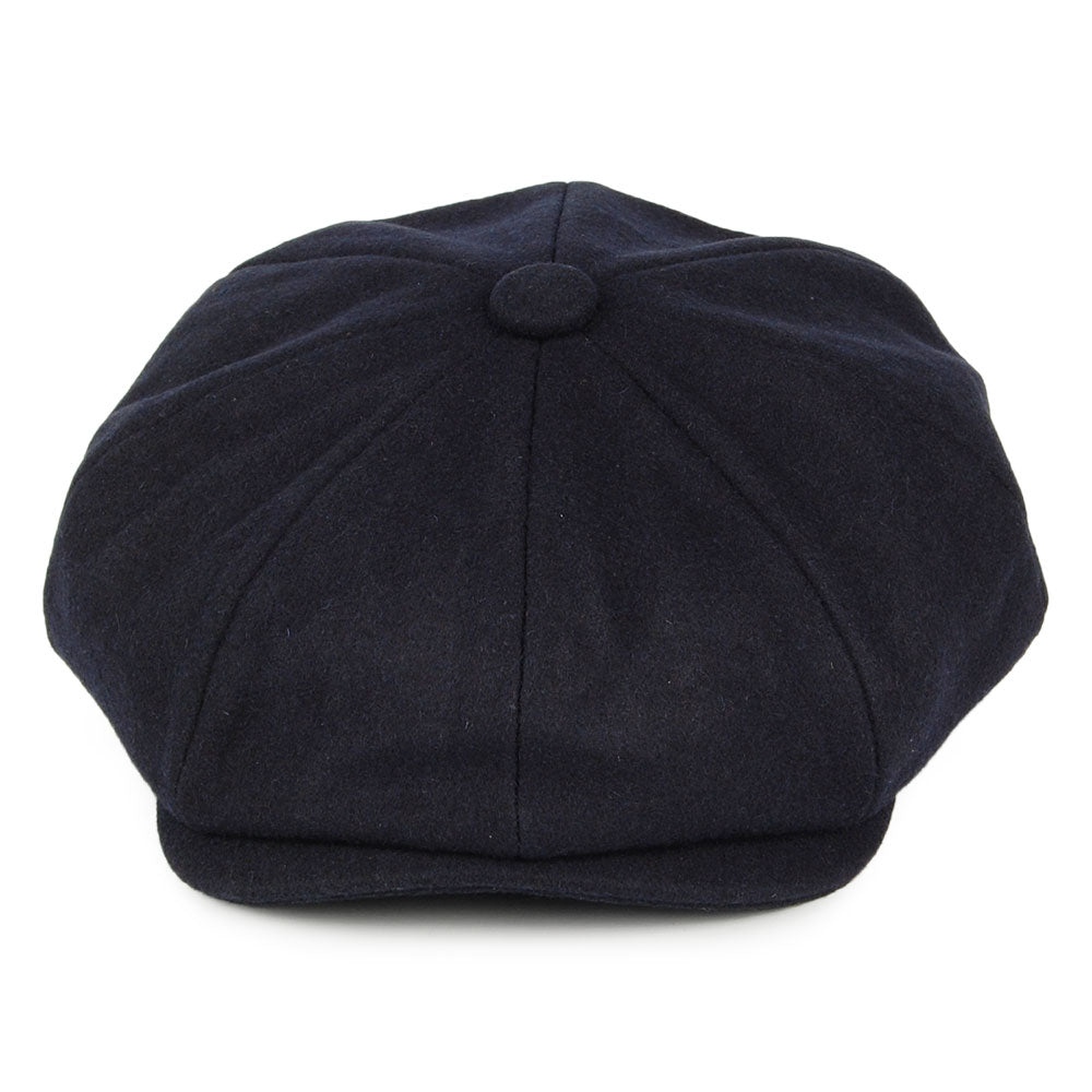 Gorra Newsboy de lana melton de Christys - Azul Marino