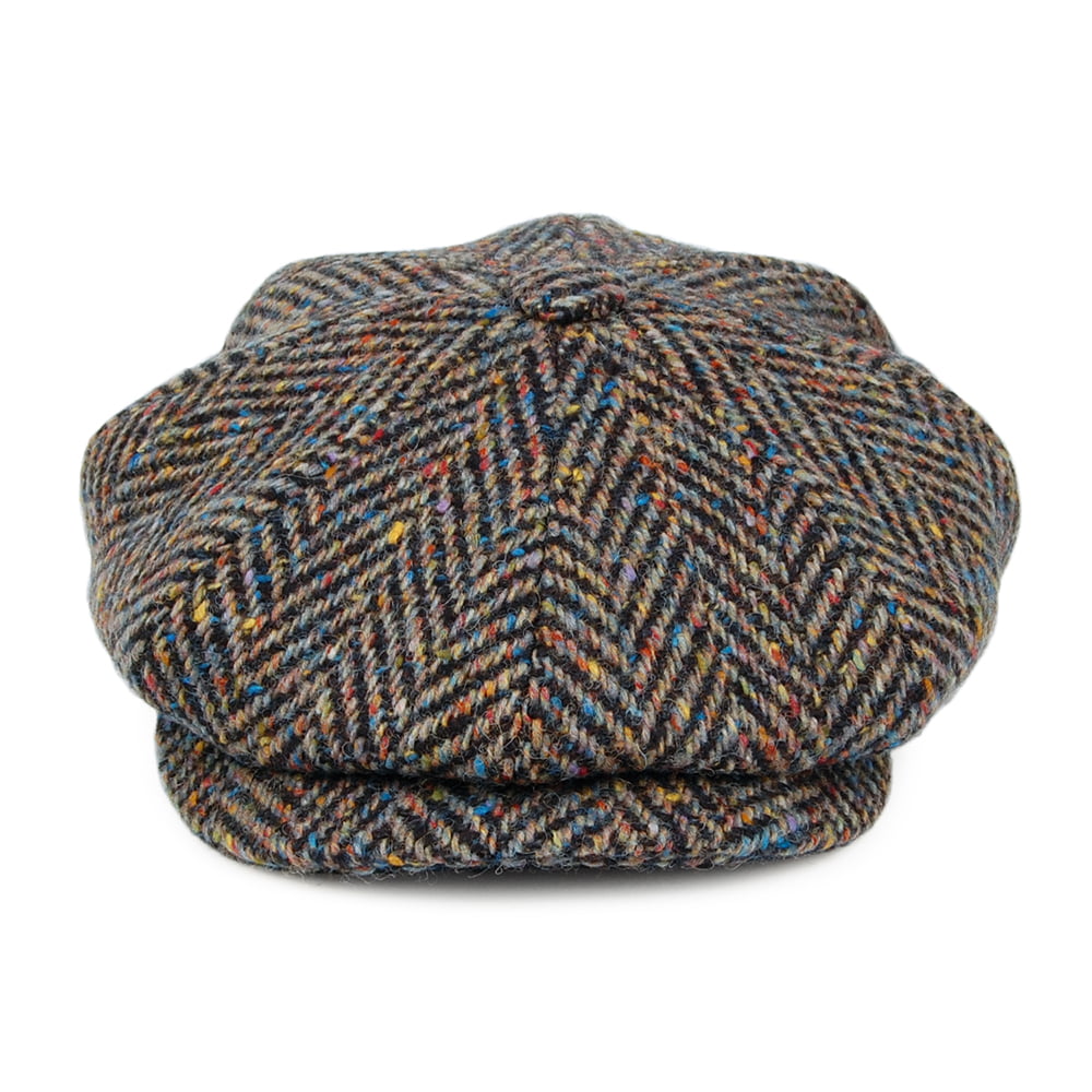 Gorra Newsboy de Tweed Donegal diseño de espiga de City Sport - Multi Oscuro