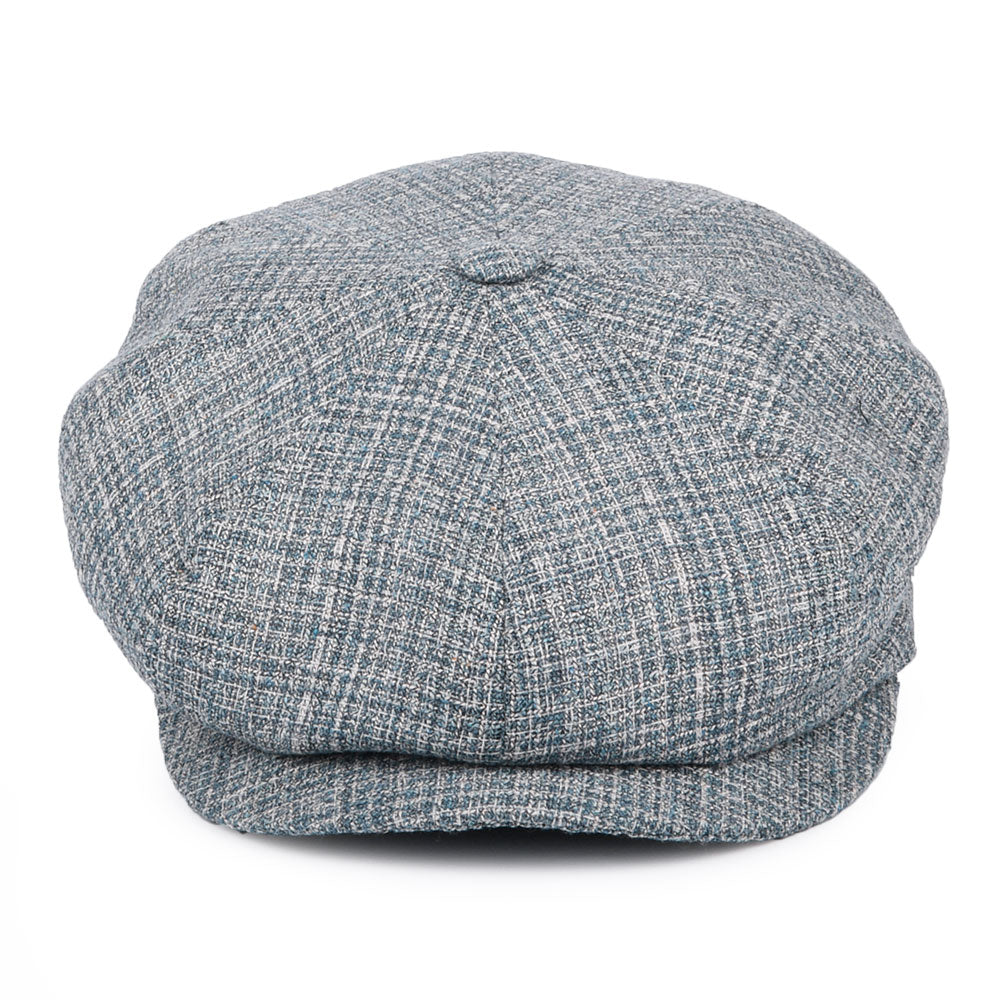 Gorra Newsboy de seda-lana a cuadros de City Sport - Azul