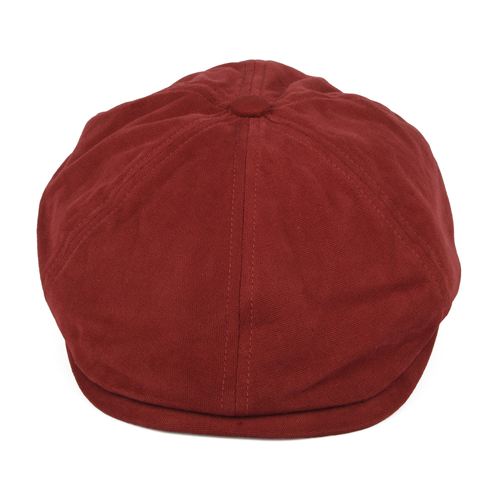 Gorra Newsboy Hudson de algodón de Failsworth - Rojo Ladrillo-Kaki