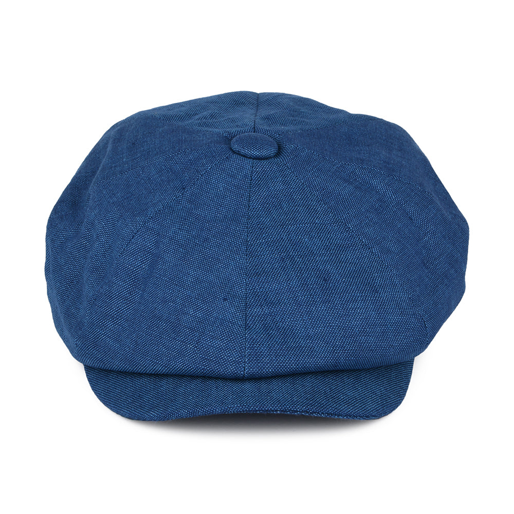 Gorra Newsboy Alfie de lino de Failsworth - Azul