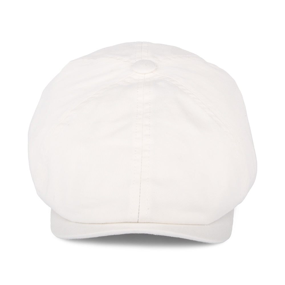 Gorra Newsboy de sarga de algodón de Stetson - Blanco