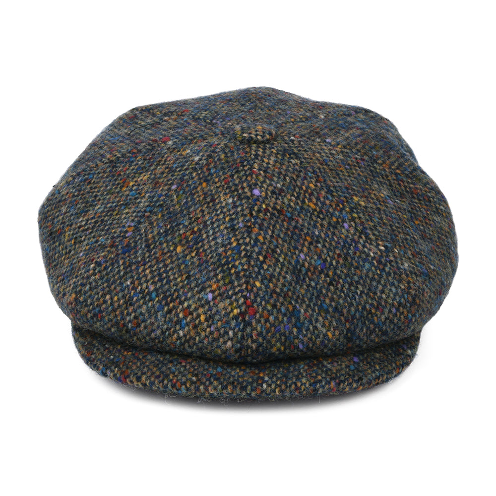 Gorra Newsboy ajuste profundo de Tweed Donegal Mezcla de tonos de City Sport - Múltiples tonalidades azules