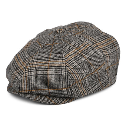 Gorra Newsboy Brood Príncipe de Gales de Brixton - Blanco Roto-Negro-Naranja