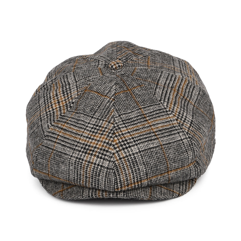 Gorra Newsboy Brood Príncipe de Gales de Brixton - Blanco Roto-Negro-Naranja