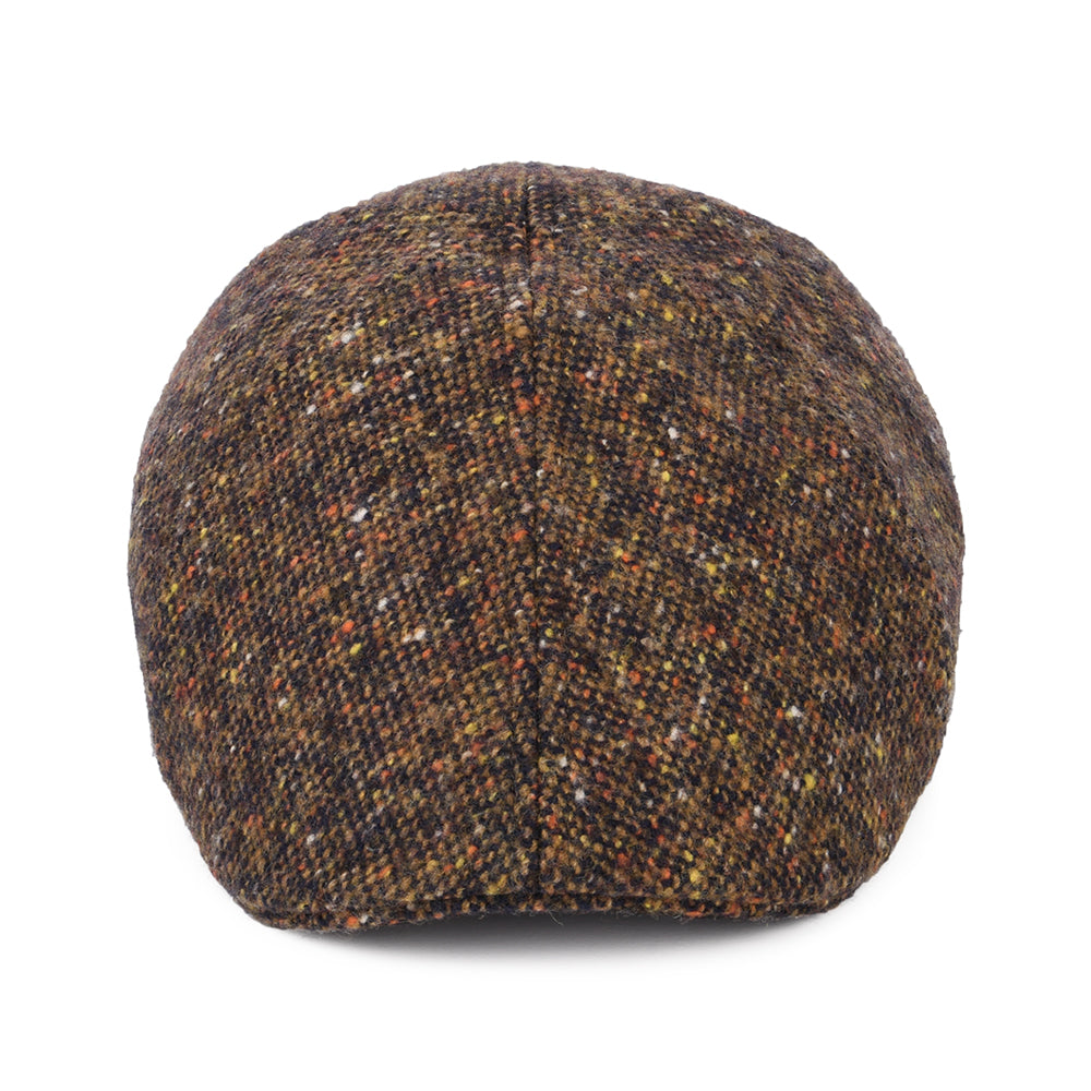 Gorra plana Ornitorrinco de Tweed Donegal de Stetson - Azul Marino-Coñac