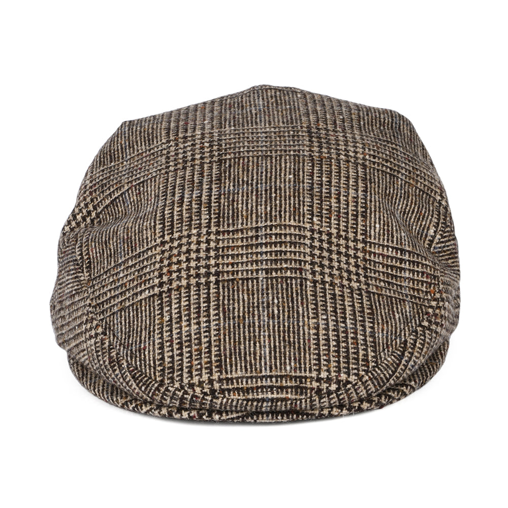 Gorra plana de Tweed Donegal Príncipe de Gales de City Sport - Marrón