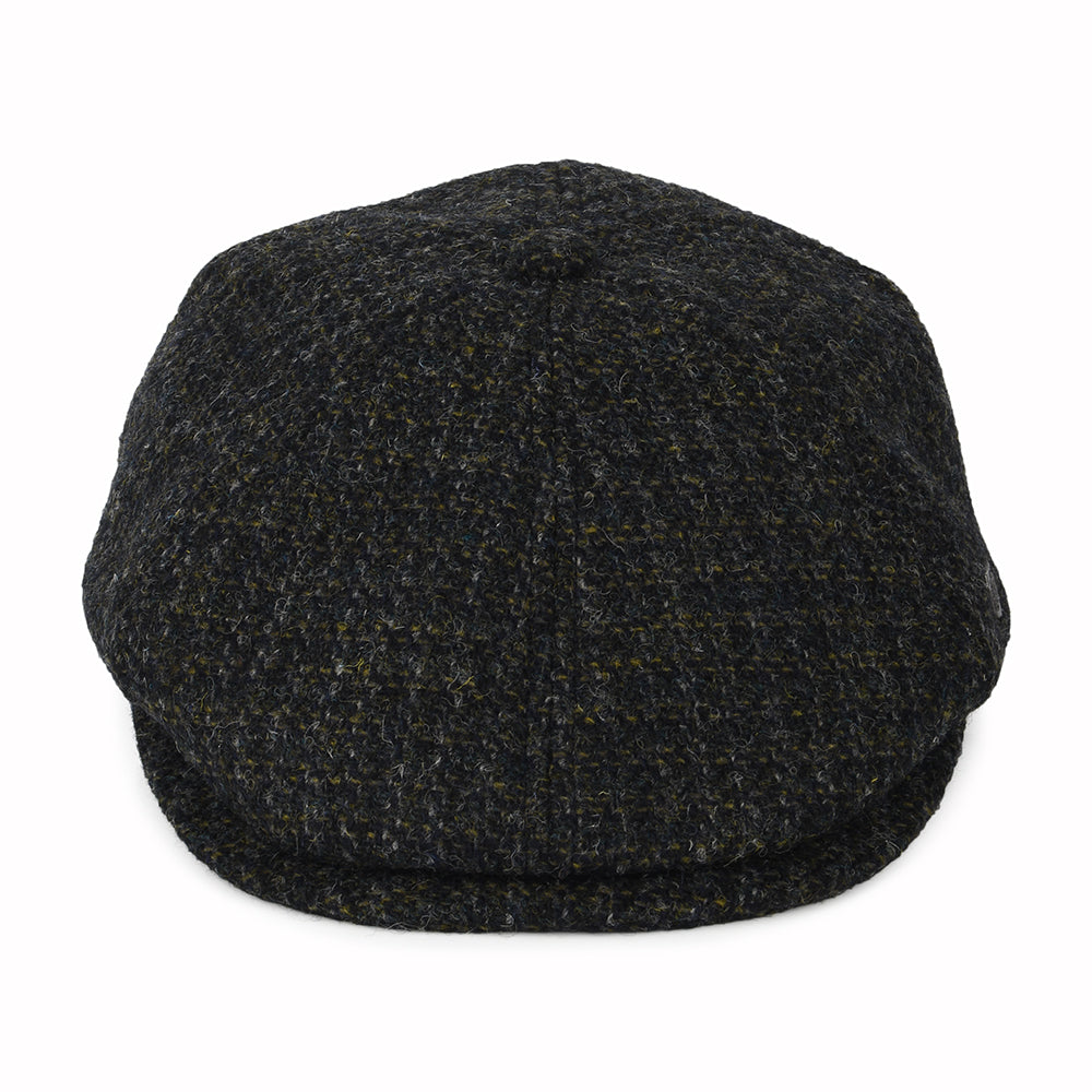 Gorra Newsboy Hudson de Harris Tweed a cuadros de Failsworth - Antracita