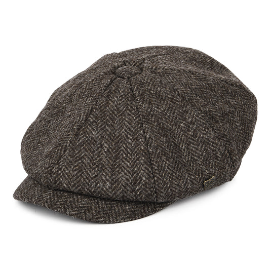 Gorra Newsboy Rothbury de lana británica de Failsworth - Marrón Oscuro