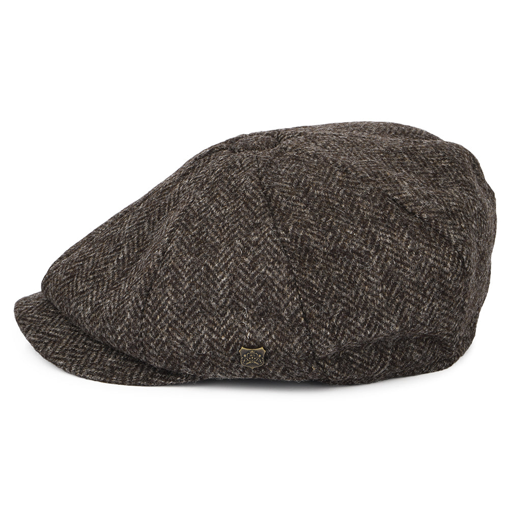 Gorra Newsboy Rothbury de lana británica de Failsworth - Marrón Oscuro