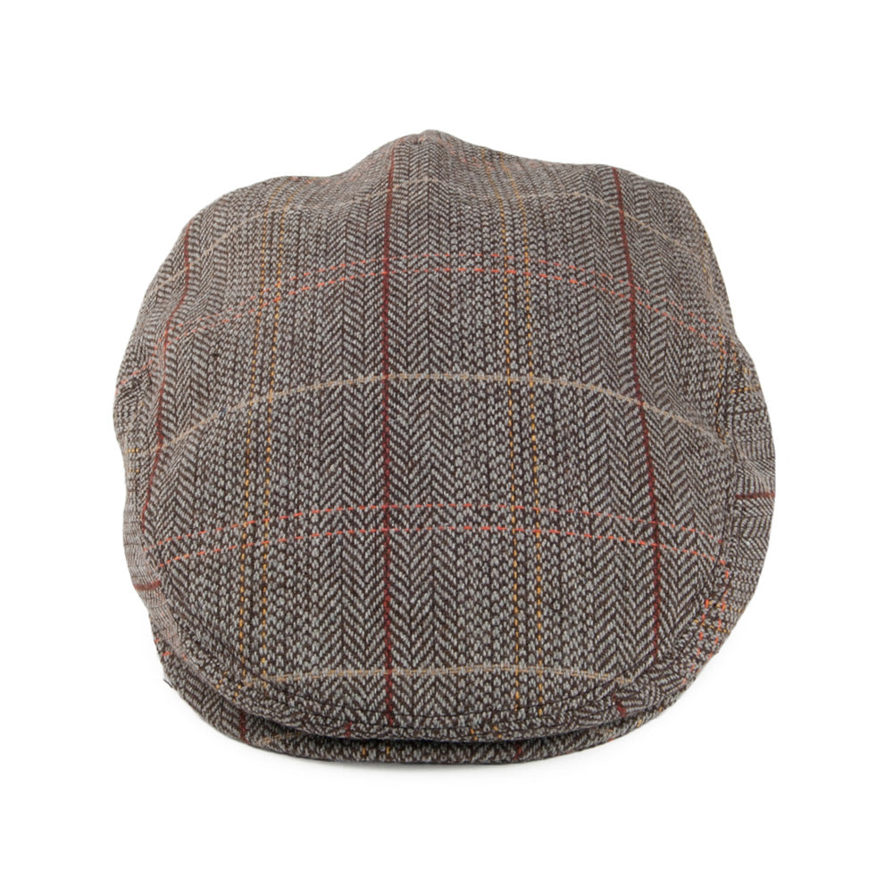 Gorra plana de tweed de Jaxon & James - Marrón-Gris