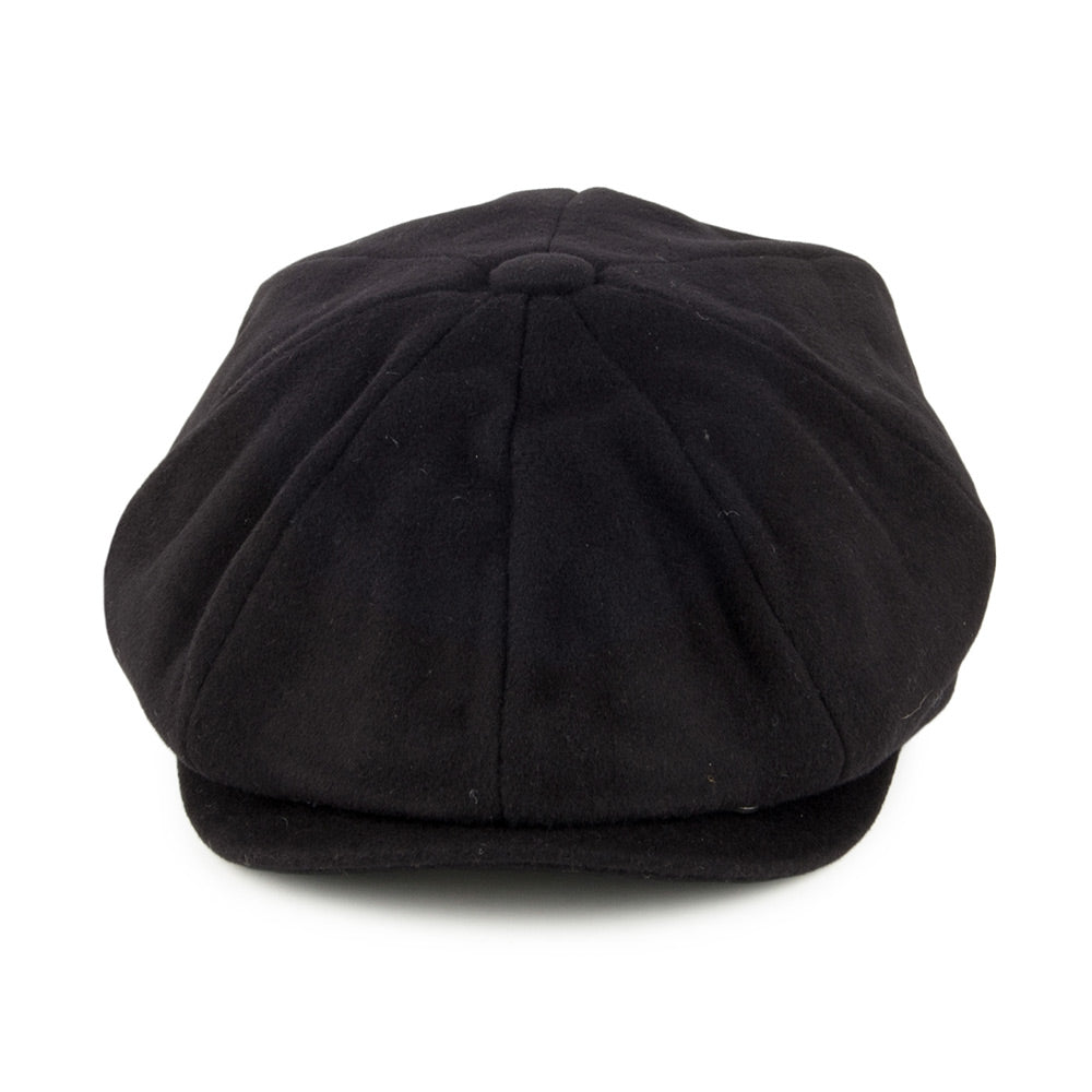 Gorra Newsboy Harlem de lana pura de Jaxon & James - Negro