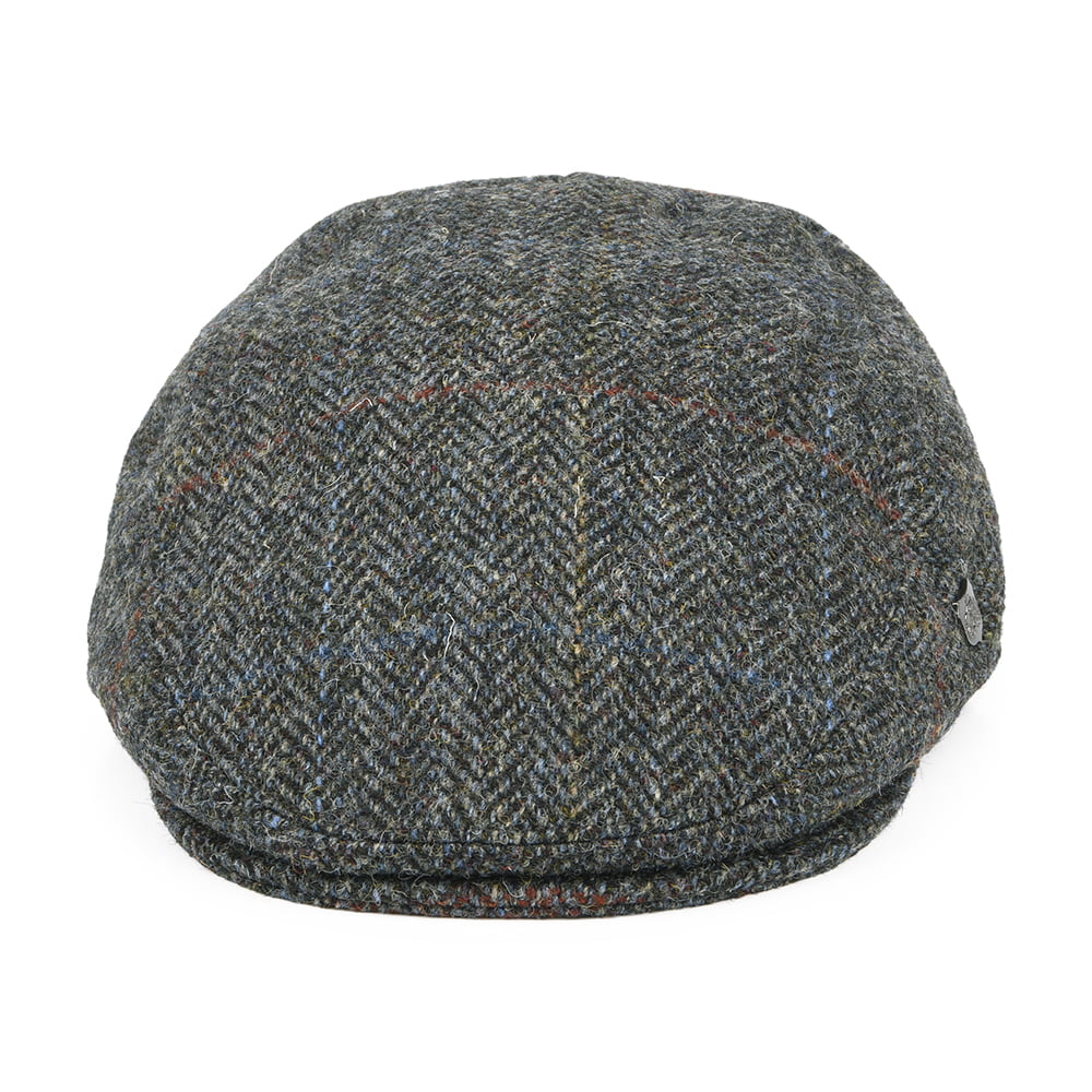 Gorra plana Stornoway de Harris Tweed diseño de espiga de Failsworth - Mezcla de grises