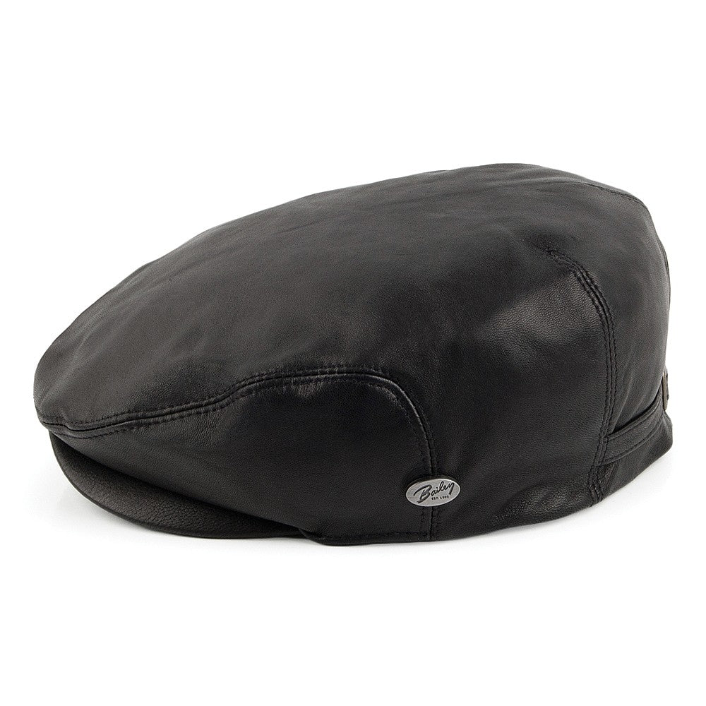 Gorra plana Stockton de piel de Bailey - Negro