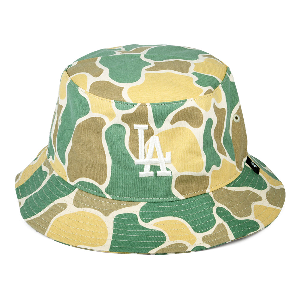 Sombrero de pescador MLB Duck Camo L.A. Dodgers de 47 Brand - Natural-Verde Oliva