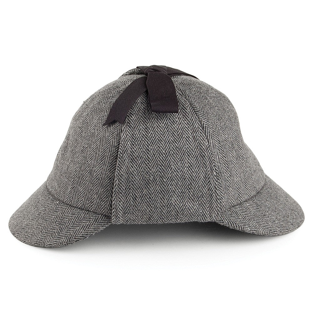 Sombrero Sherlock Holmes con diseño de espiga de Jaxon & James - Gris