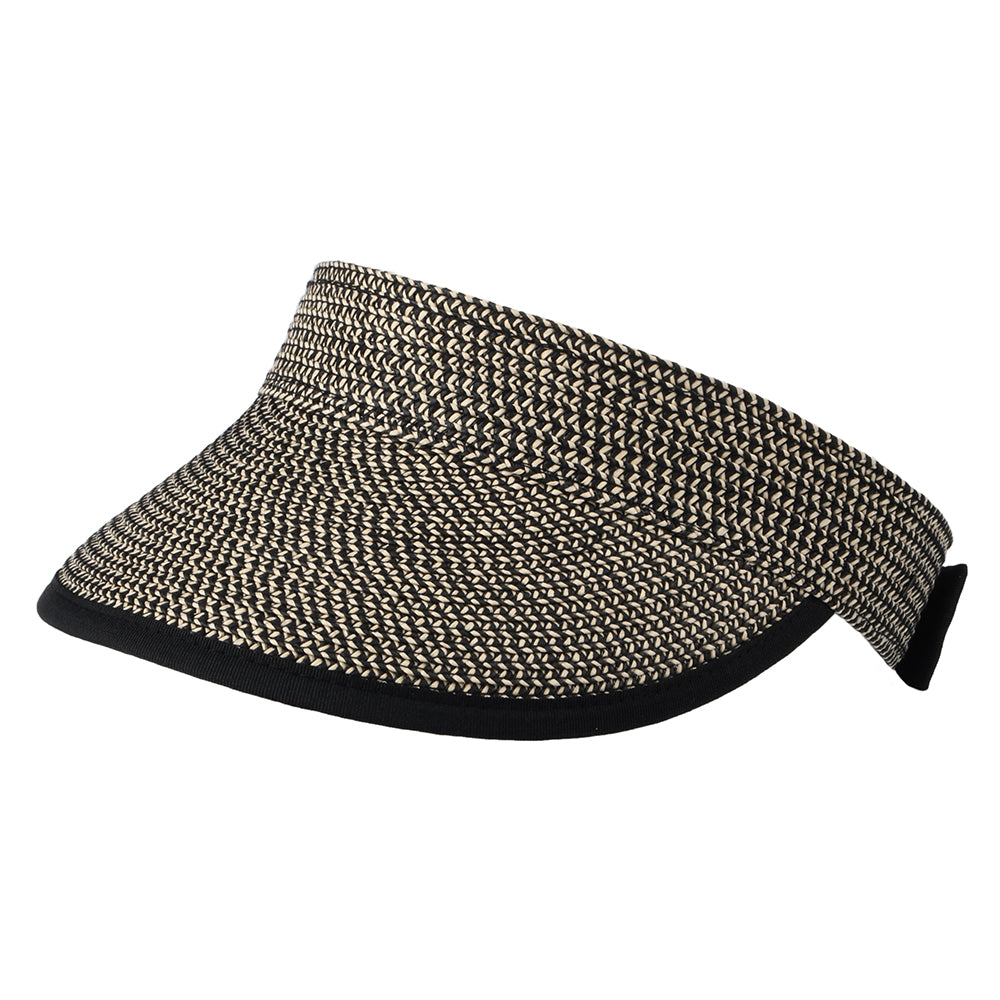 Visera Plegable de paja toyo de Seeberger - Natural-Negro