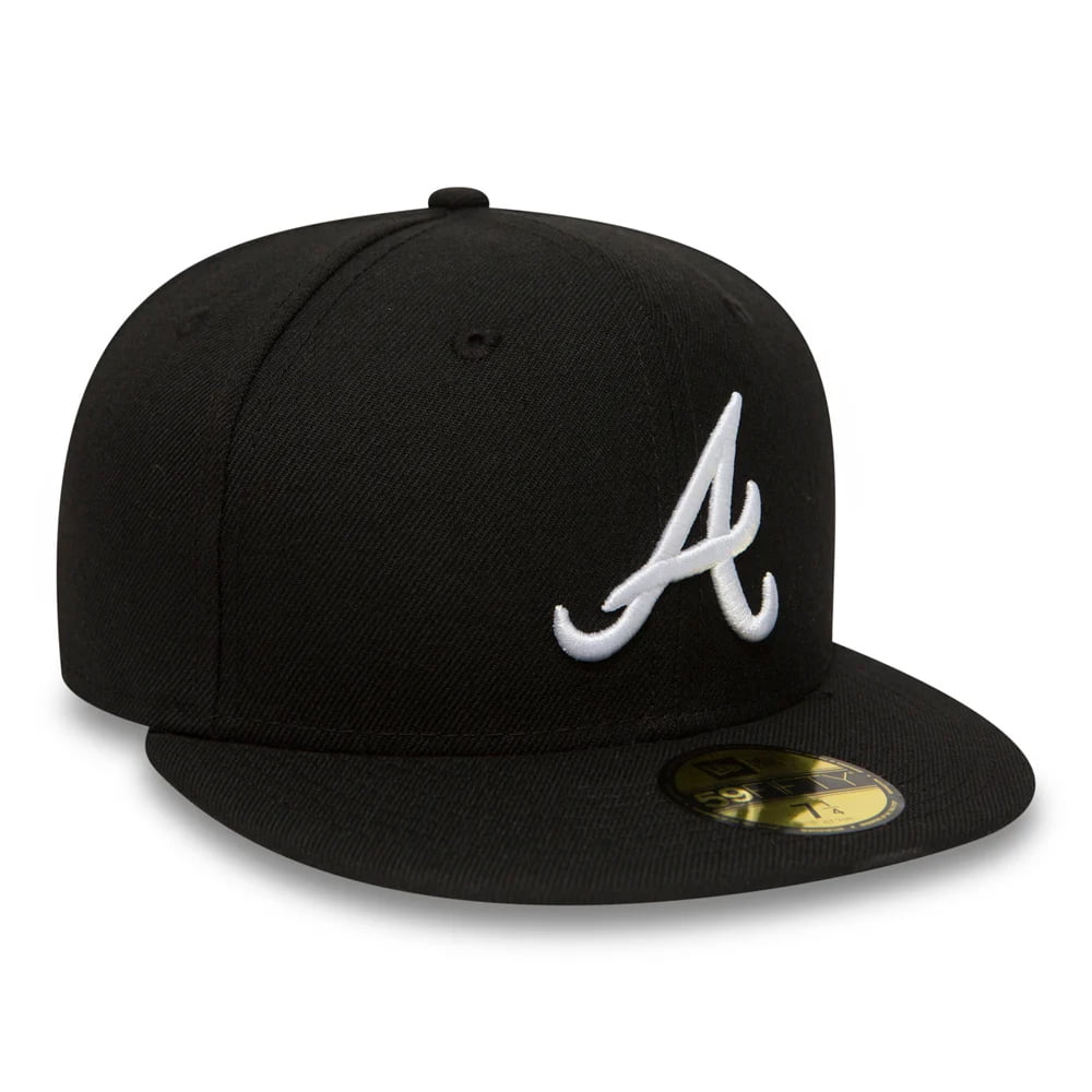 Gorra de béisbol 59FIFTY MLB Basic Atlanta Braves New Era-Negro-Blanco