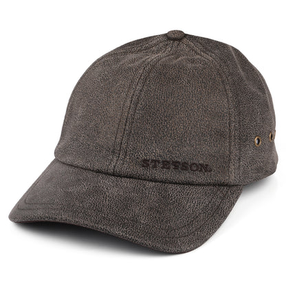 Gorra de béisbol de piel de Stetson - Marrón