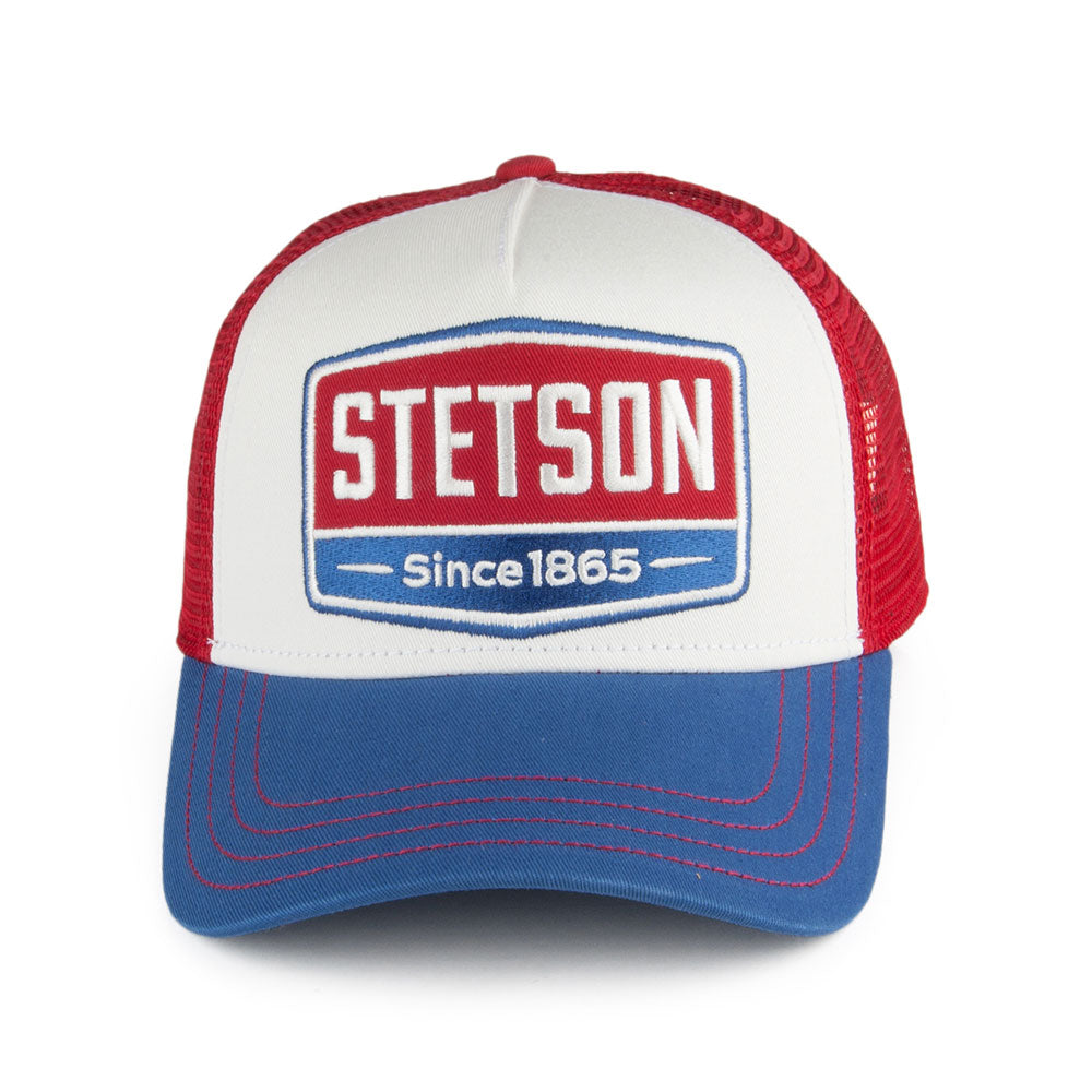 Gorra Trucker Gasoline de Stetson - Rojo-Azul