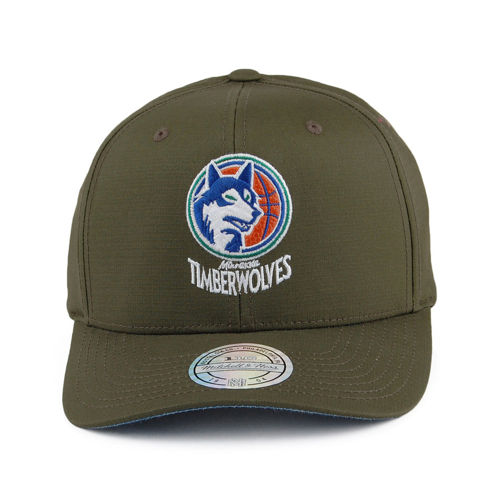 Gorra Snapback Ripstop Battle Minnesota Timberwolves de Mitchell & Ness - Verde Militar