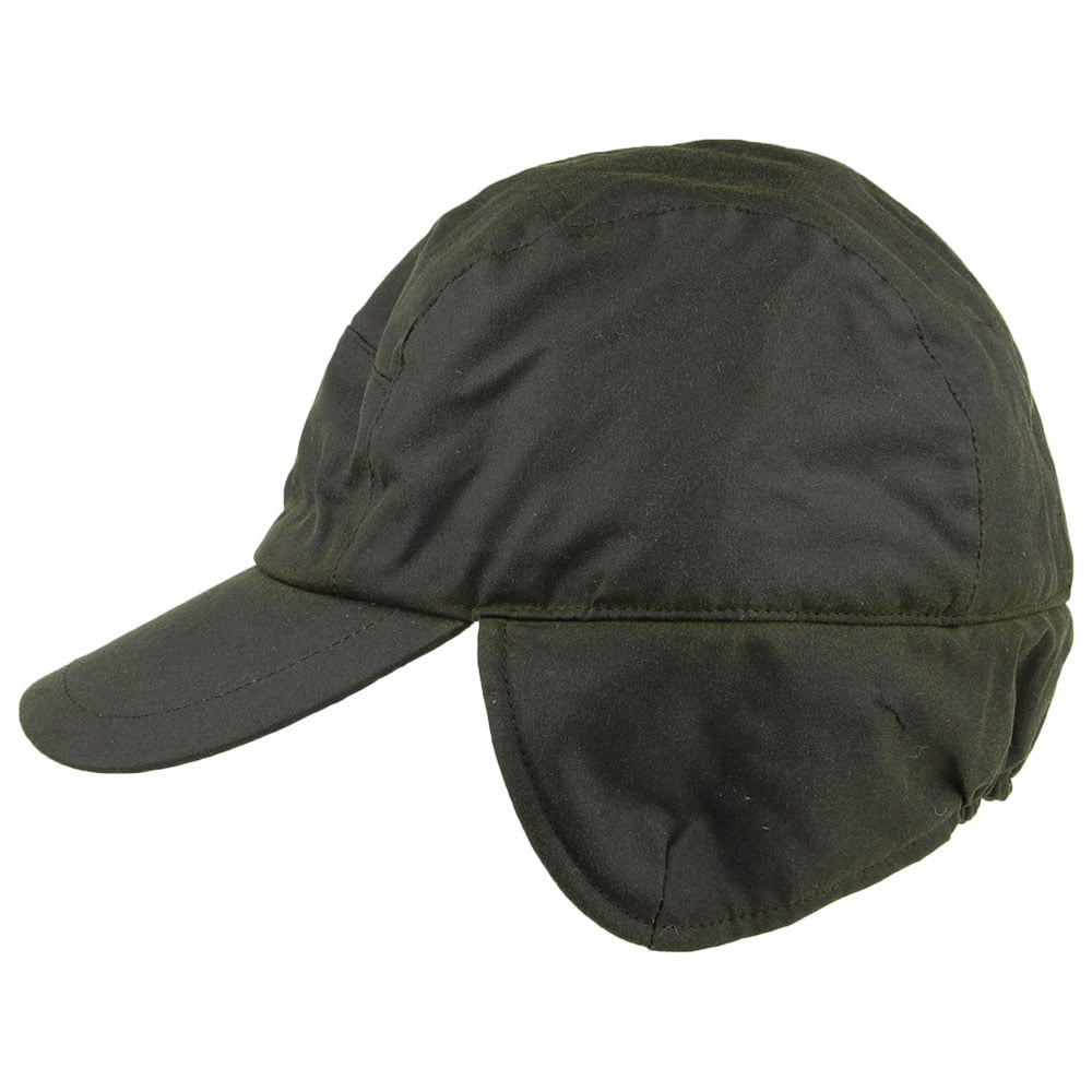 Gorra de béisbol Lumberjack con orejera de algodón encerado de Failsworth - Verde Oliva