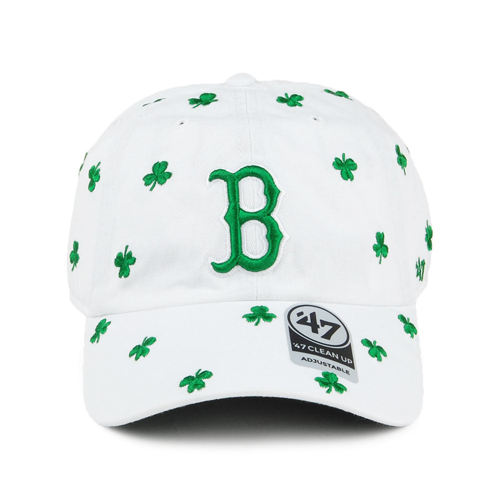 Gorra de béisbol St. Patrick's Clover Clean Up Boston Red Sox de 47 Brand - Blanco-Verde