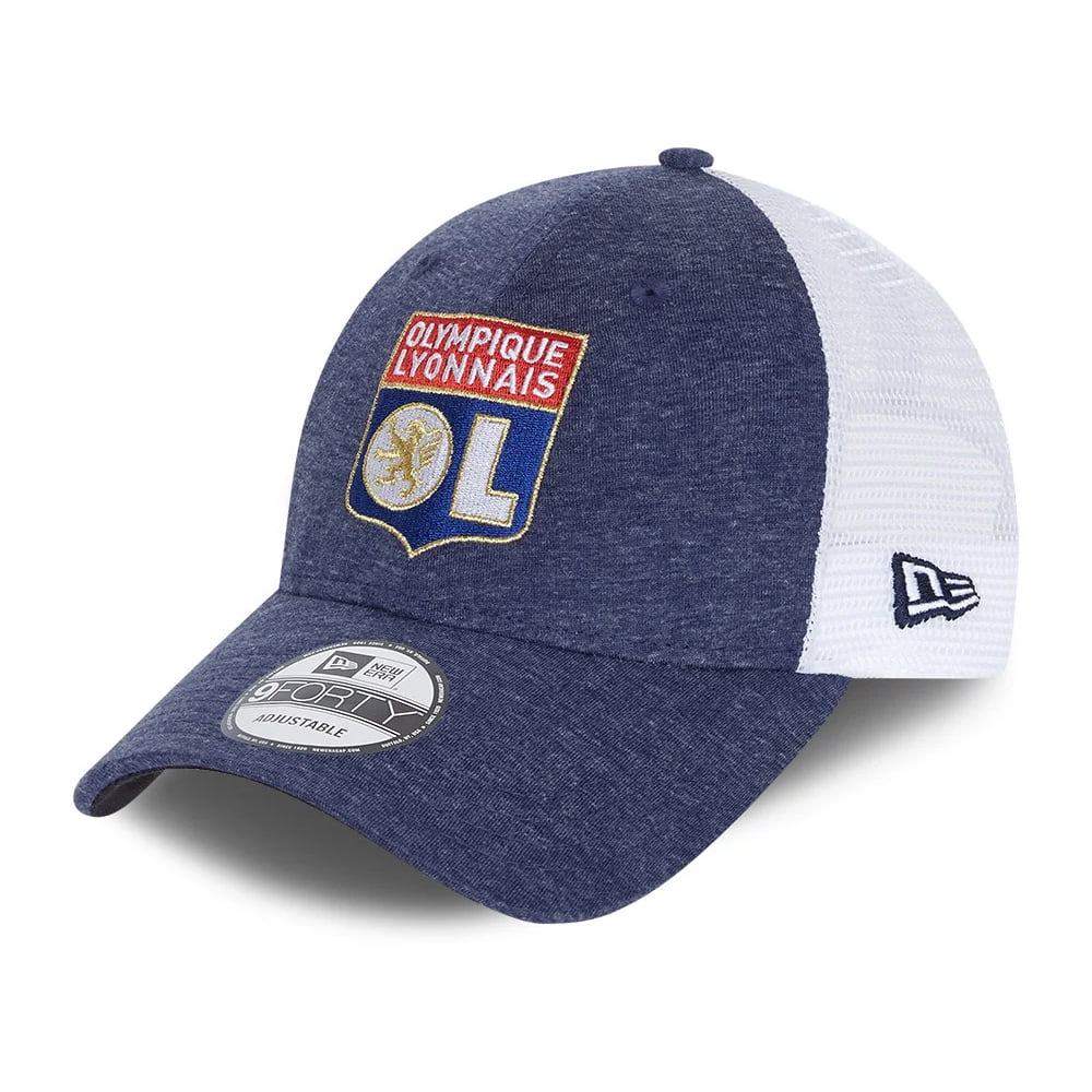 Gorra Trucker 9FORTY de Jersey Olympique Lyonnais de New Era - Azul Marino-Blanco