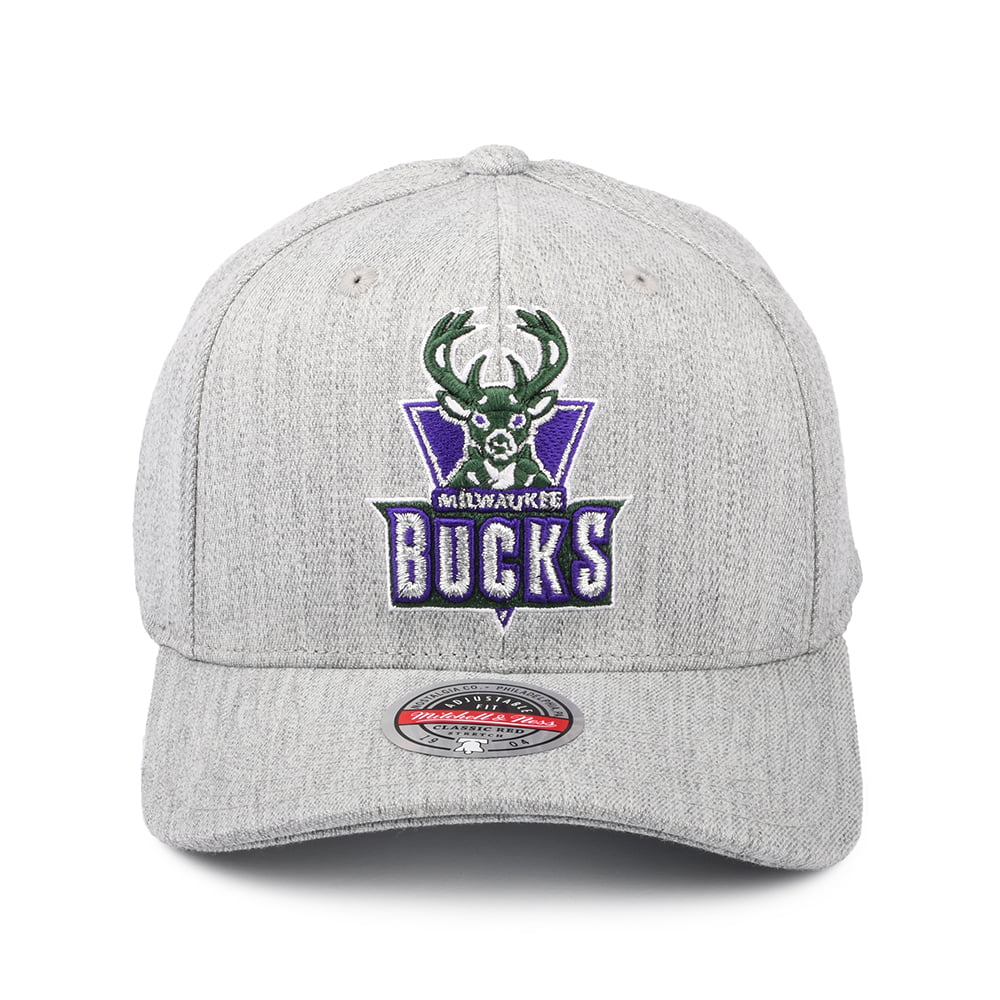 Gorra Snapback NBA Team Heather Redline Milwaukee Bucks de Mitchell & Ness - Gris Jaspeado