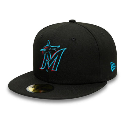 Gorra de béisbol 59FIFTY MLB On Field AC Perf Miami Marlins de New Era - Negro