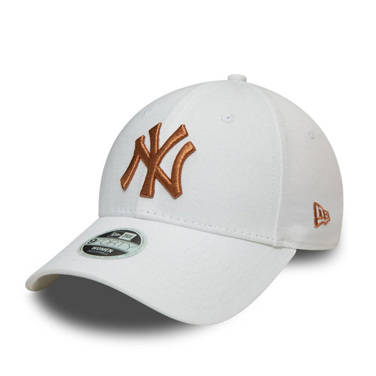 Gorra de béisbol mujeres 9FORTY MLB Metallic New York Yankees de New Era - Blanco-Cobrizo