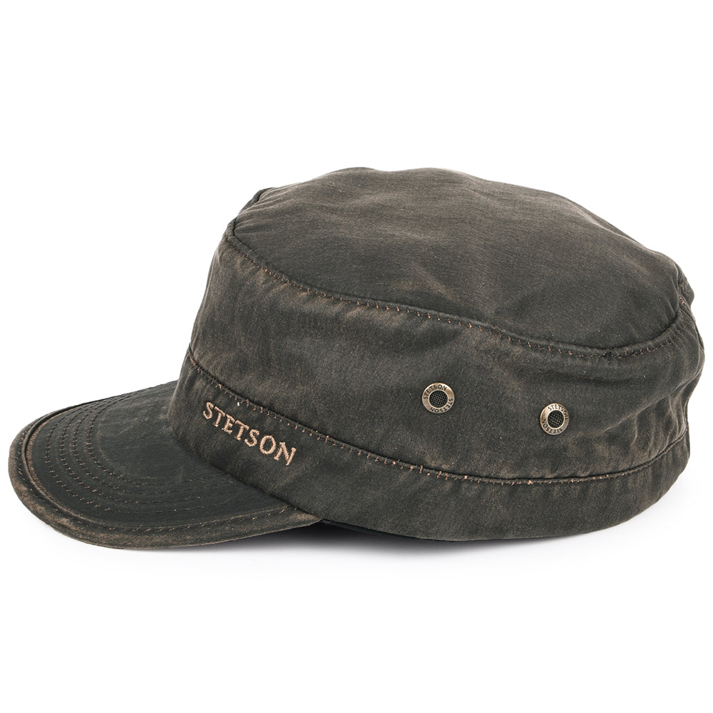 Gorra militar Weathered de Stetson - Marrón