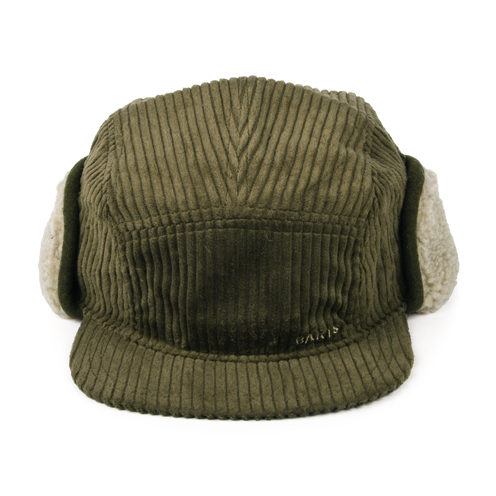 Gorra 5 paneles Rayner de pana con orejeras de Barts - Verde Militar