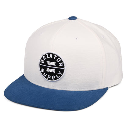 Gorra Snapback Oath III de Brixton - Blanco Roto-Azul Cielo