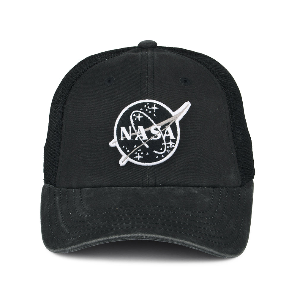 Gorra Trucker Raglan Bones de NASA - Negro Lavado