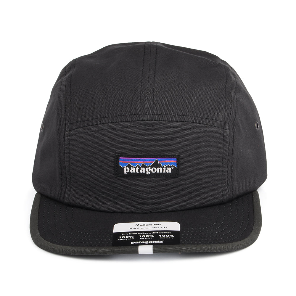 Gorra 5 paneles P-6 Label Maclure de algodón orgánico de Patagonia - Negro