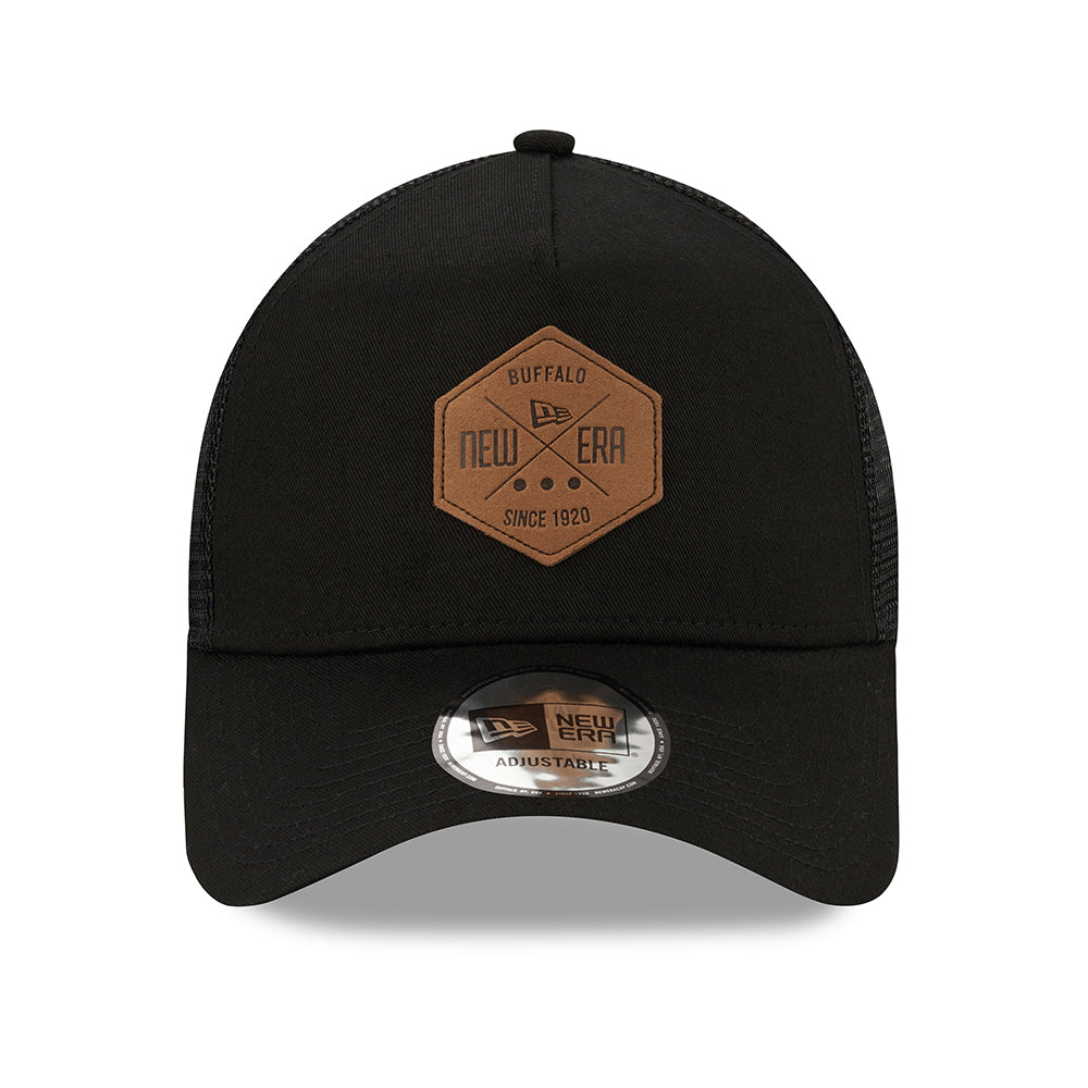 Gorra Trucker 9FORTY A-Frame Heritage Patch de New Era - Negro