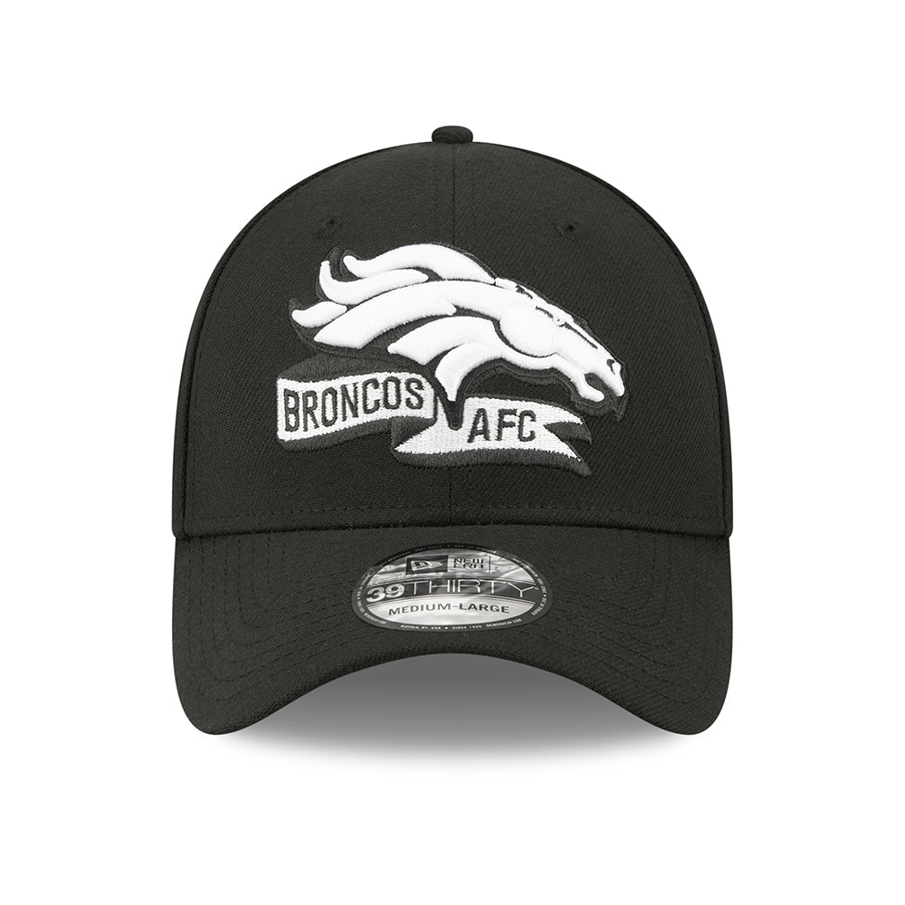 Gorra de béisbol 39THIRTY NFL Sideline Denver Broncos de New Era - Negro-Blanco