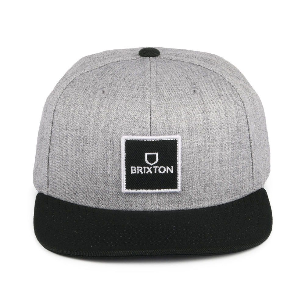 Gorra Snapback Alpha Square NetPlus MP de Brixton - Gris Jaspeado-Negro