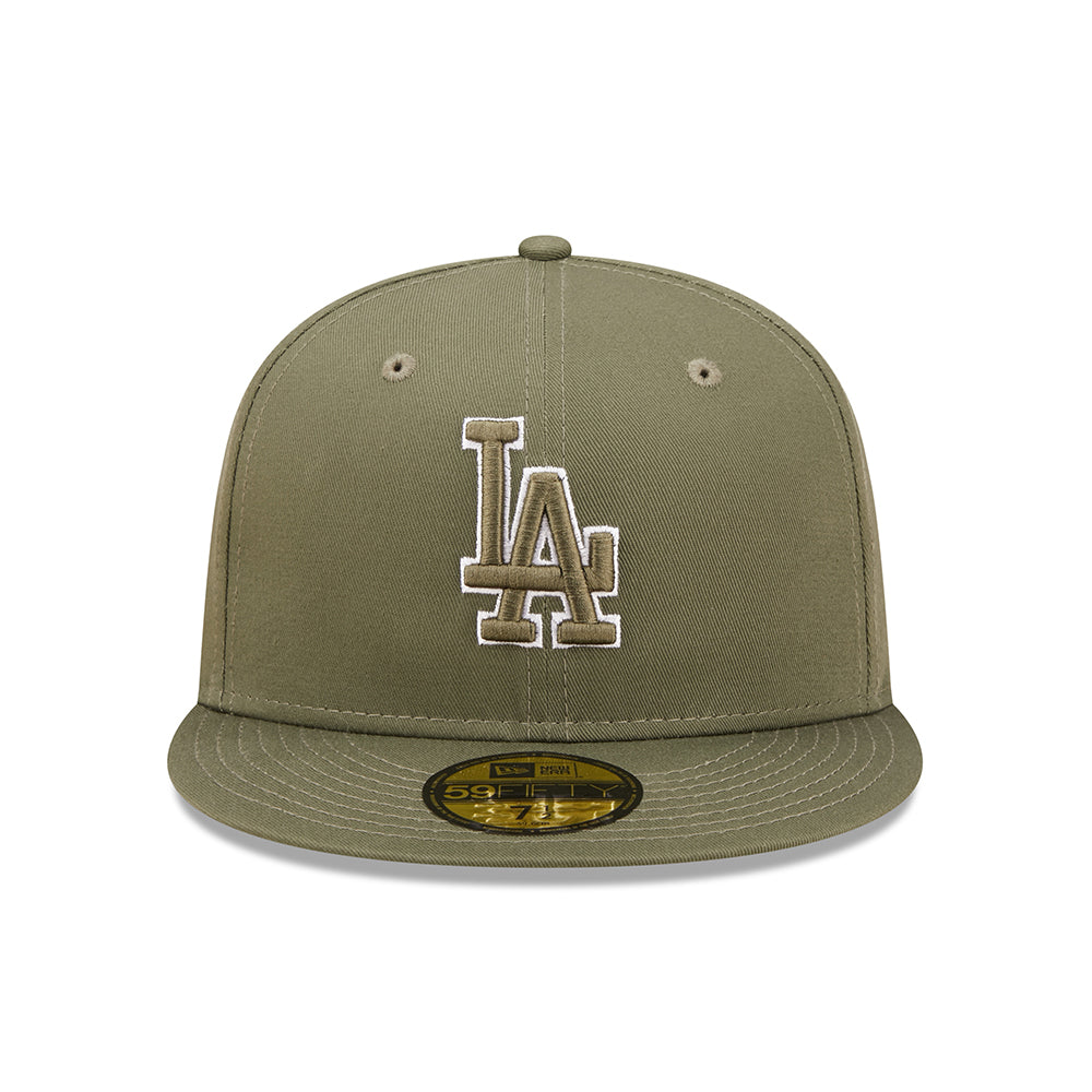 Gorra de béisbol 59FIFTY MLB Team Outline L.A. Dodgers de New Era - Verde Oliva