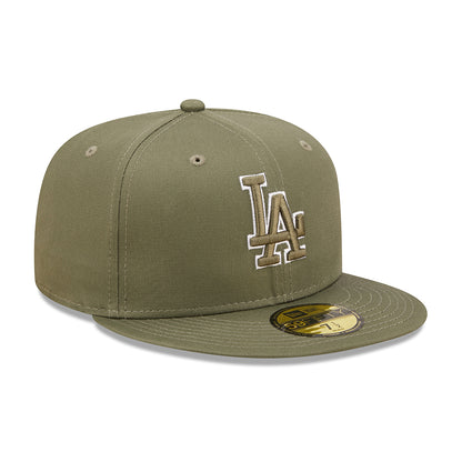 Gorra de béisbol 59FIFTY MLB Team Outline L.A. Dodgers de New Era - Verde Oliva