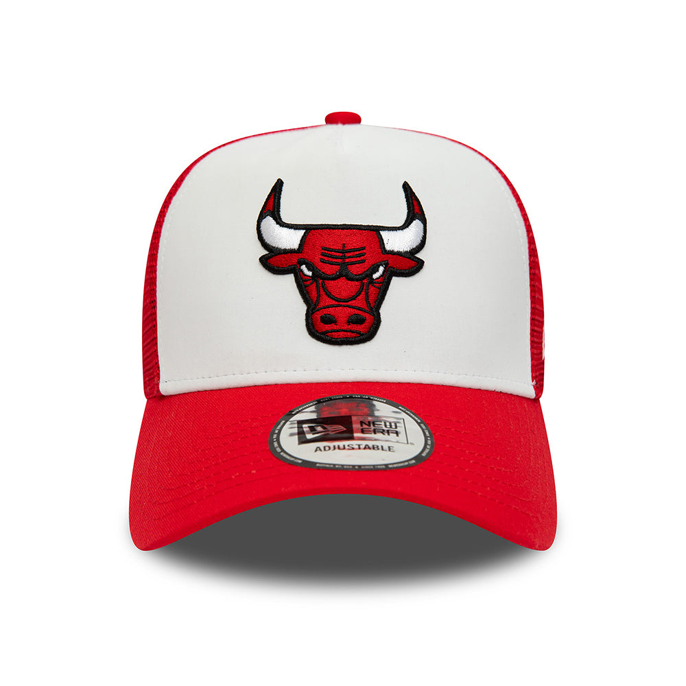 Gorra Trucker 9FORTY A-Frame NBA Team Colour Block Chicago Bulls de New Era - Blanco-Rojo