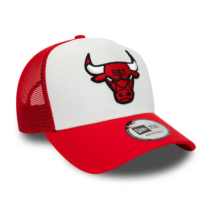 Gorra Trucker 9FORTY A-Frame NBA Team Colour Block Chicago Bulls de New Era - Blanco-Rojo