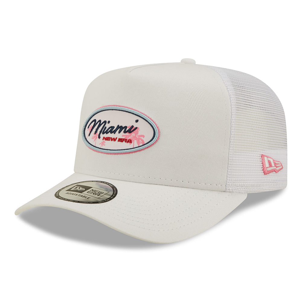 Gorra Trucker A-Frame Oval State Miami de New Era - Blanco