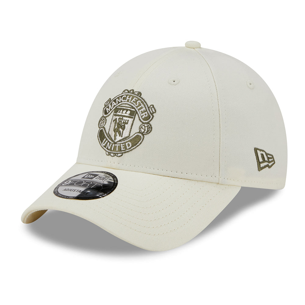 Gorra de béisbol 9FORTY Seasonal Manchester United FC de New Era - Blanco Roto-Oliva