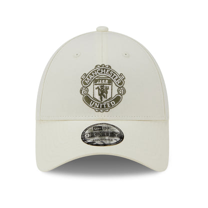 Gorra de béisbol 9FORTY Seasonal Manchester United FC de New Era - Blanco Roto-Oliva