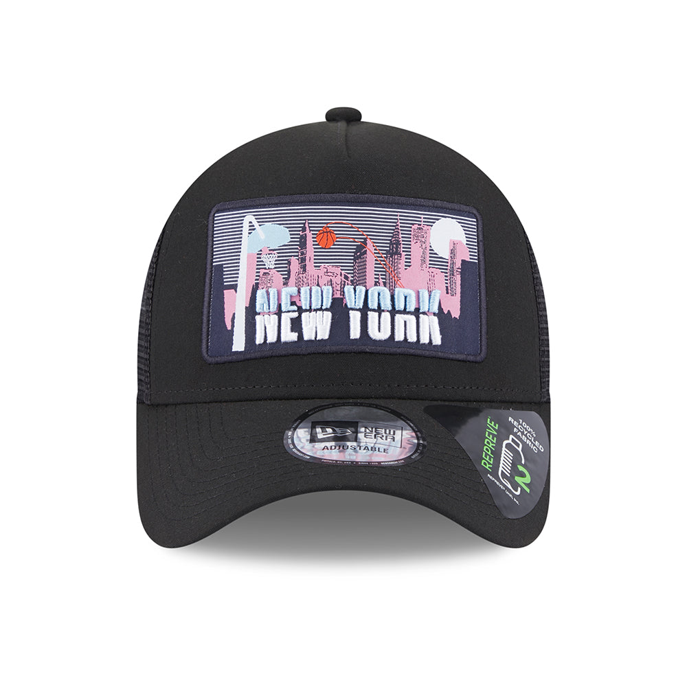 Gorra Trucker A-Frame License Plate New York de New Era - Negro